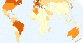 نقشه مصرف سرانه قهوه در دنیا Current Worldwide Annual Coffee Consumption per capita