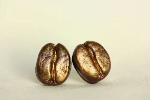 Gold Coffee Earrings گوشواره قهوه طلایی